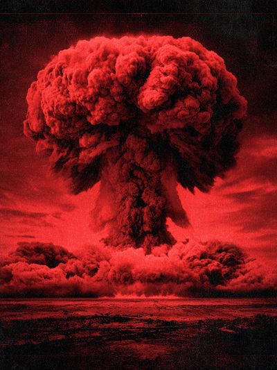 Red Mushroom Cloud — Fine Art Print. poster