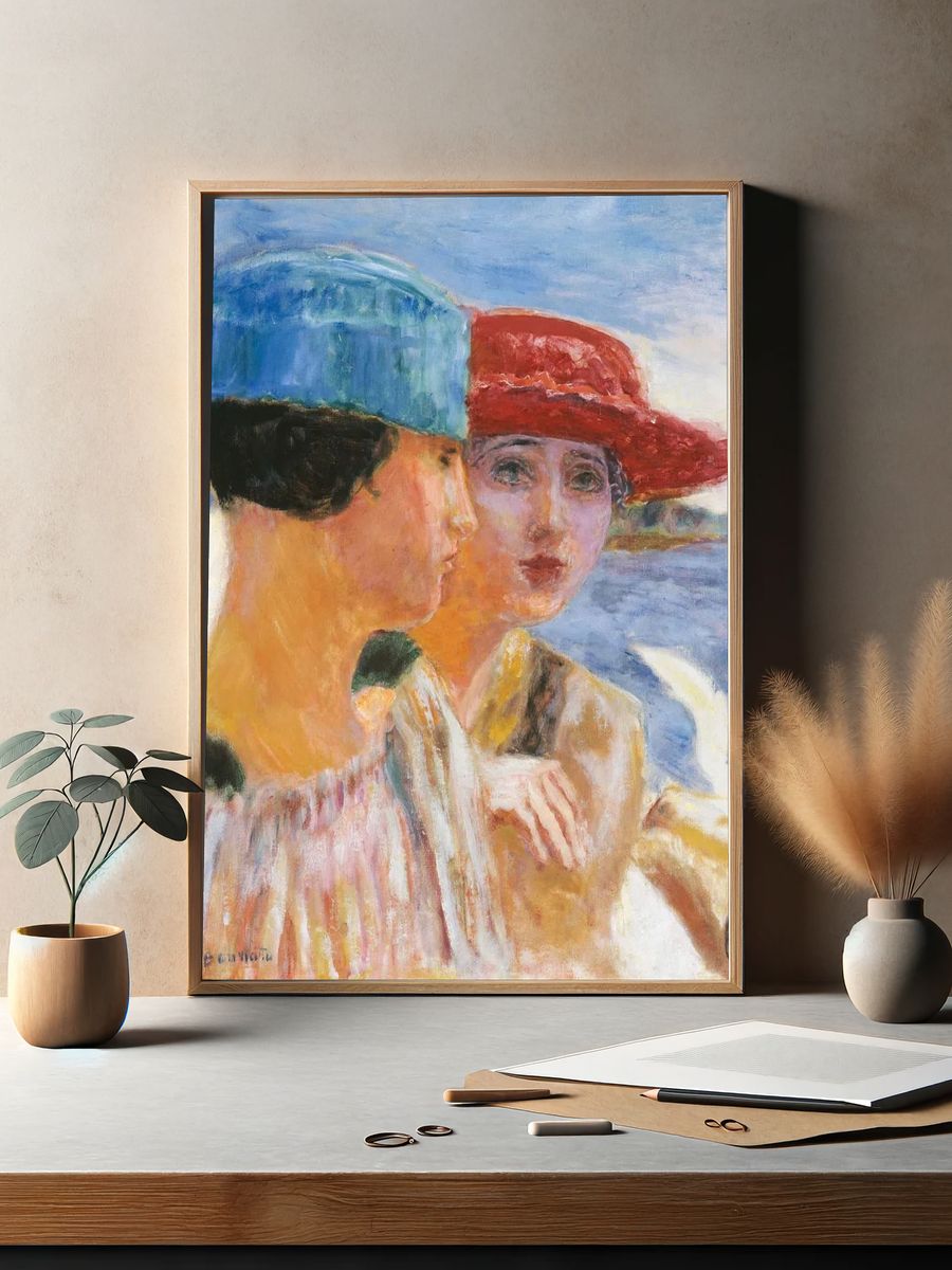 Two Women by the Sea Fine-Art Print. — room view 2