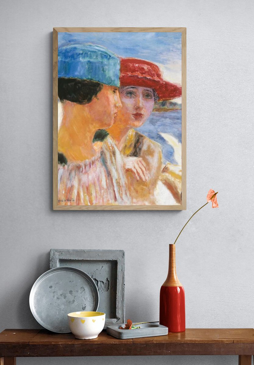 Two Women by the Sea Fine-Art Print. — room view 3