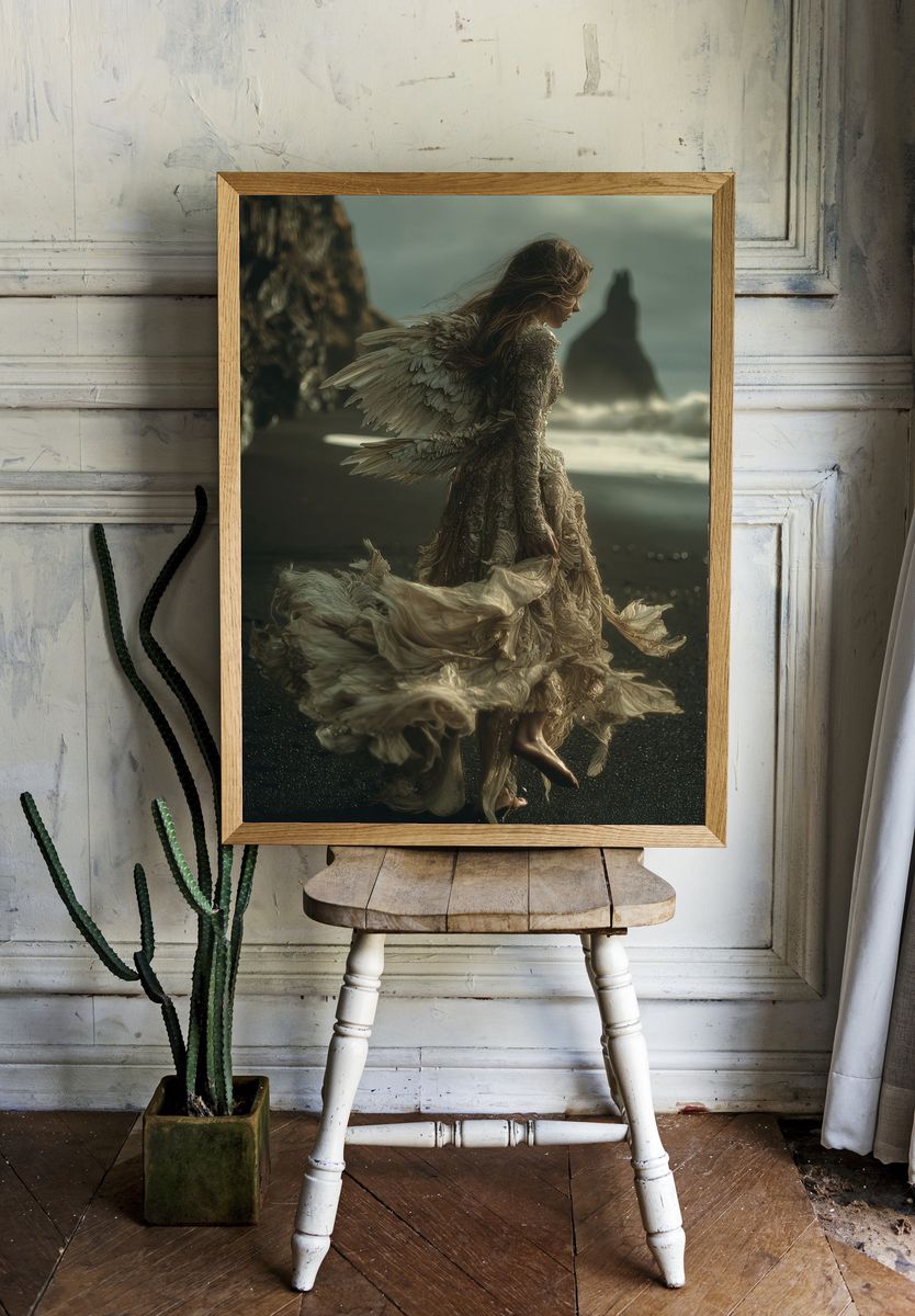 Angel in Flowing Dress — Fine Art Print. — room view 1