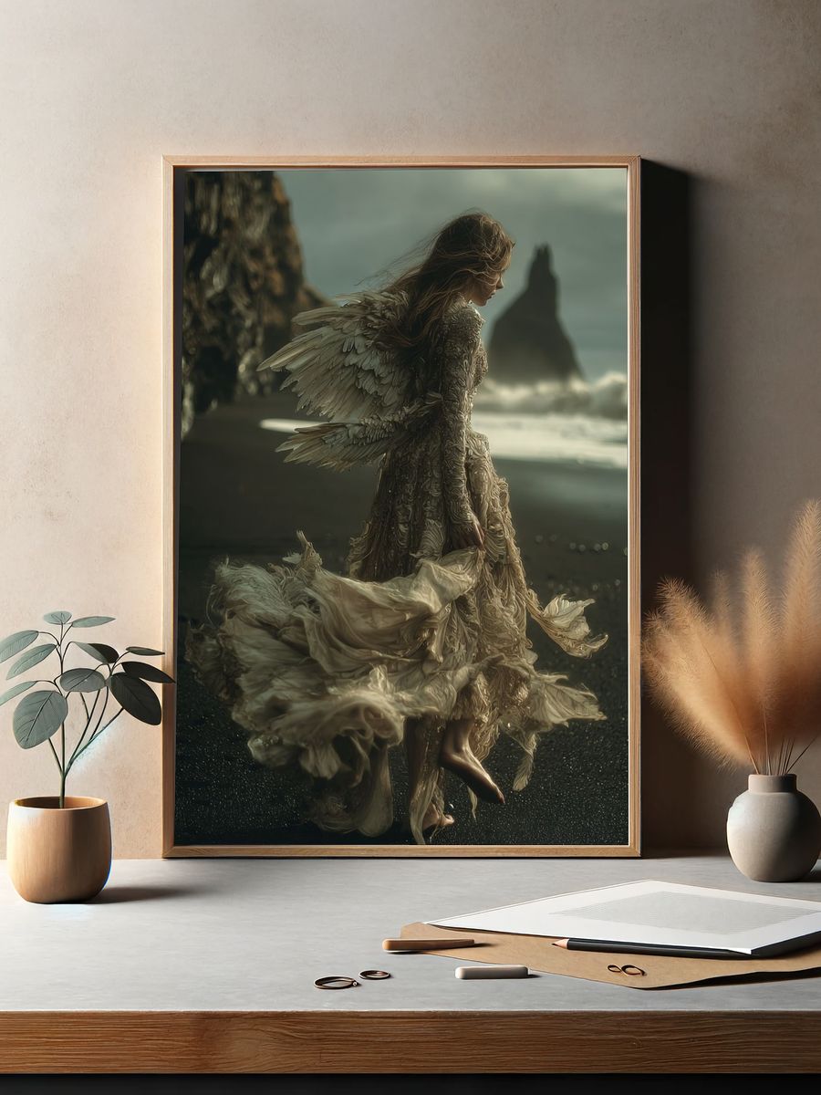 Angel in Flowing Dress — Fine Art Print. — room view 2