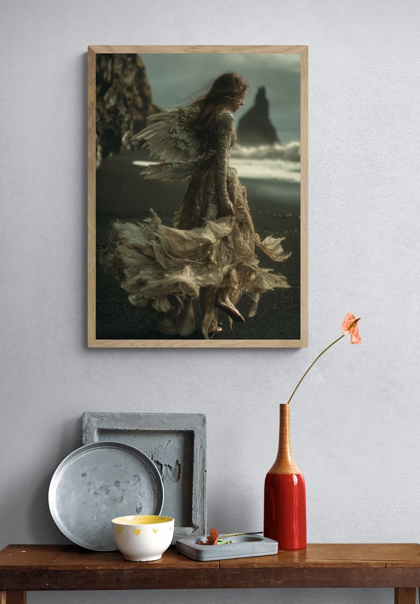 Angel in Flowing Dress — Fine Art Print. — room view 3