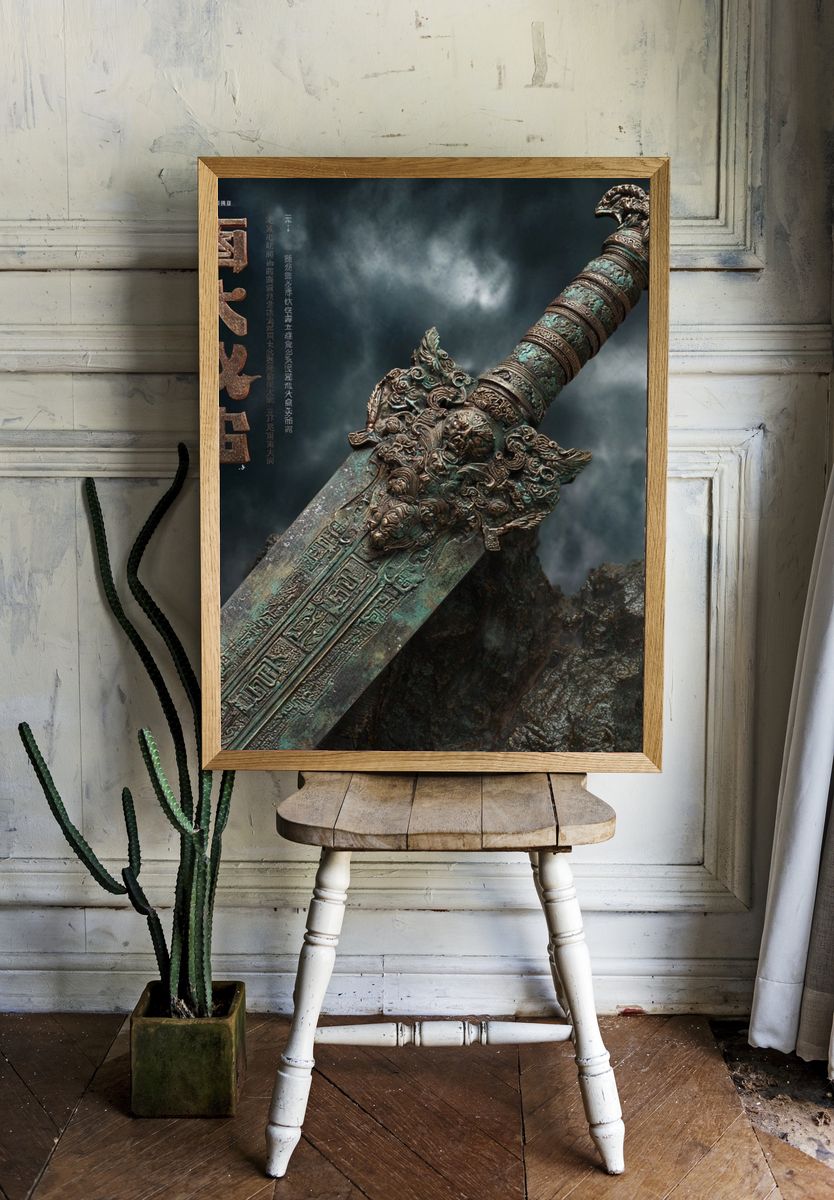 Ancient Sword — Fantasy Art Print. — room view 1