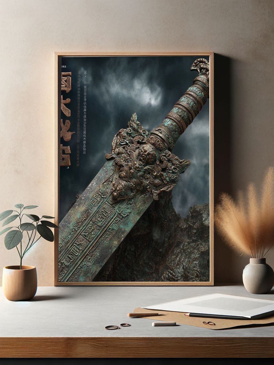 Ancient Sword — Fantasy Art Print. — room view 2