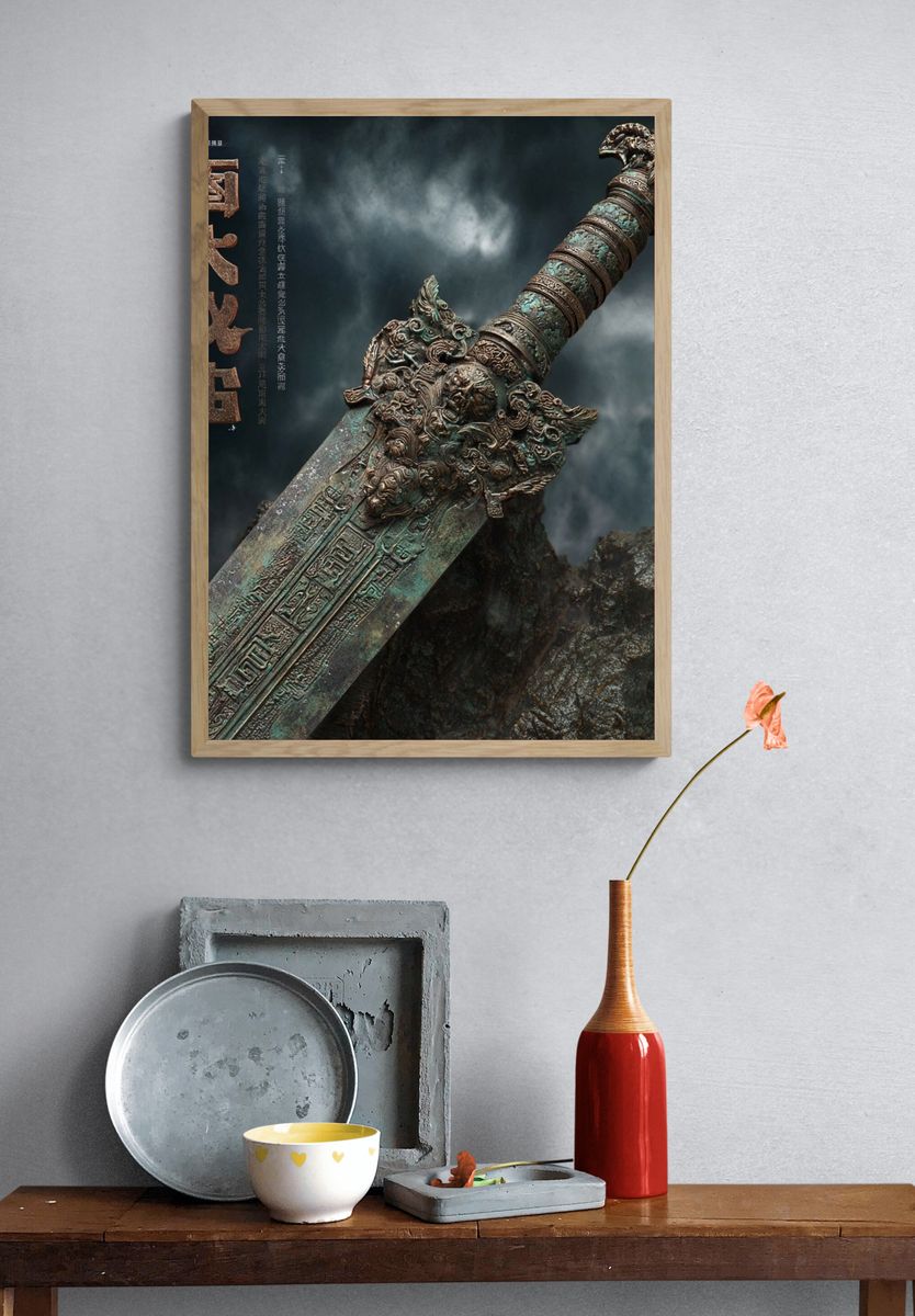 Ancient Sword — Fantasy Art Print. — room view 3
