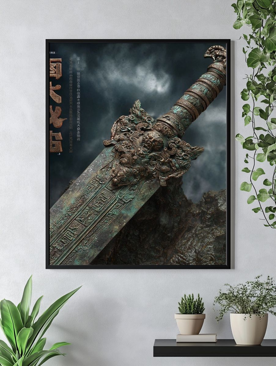 Ancient Sword — Fantasy Art Print. — room view 4