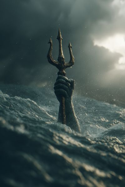 Trident in Stormy Waters — Fine Art Print. poster print