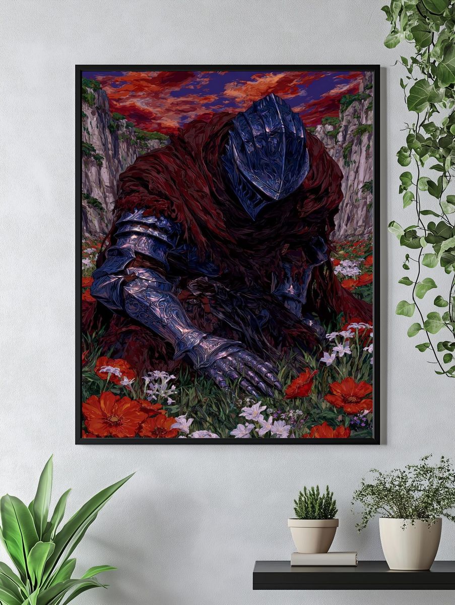 Knight in Bloom — Fantasy Art Print. — room view 4