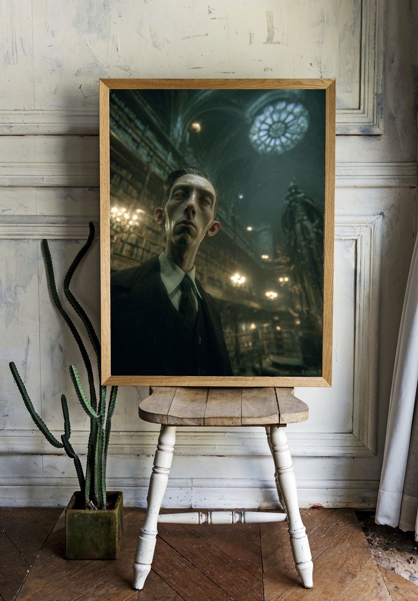 Mysterious Librarian — Fine Art Print. — room view 1