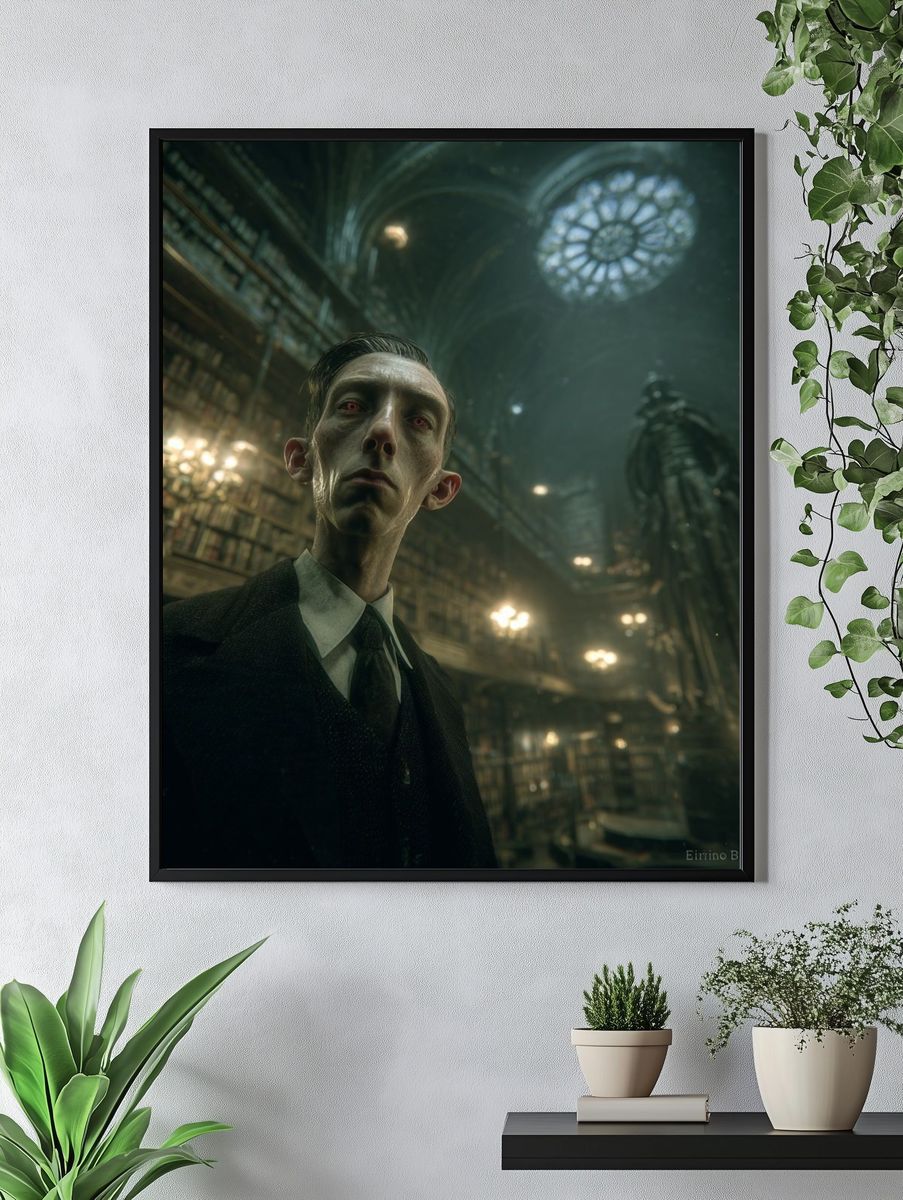 Mysterious Librarian — Fine Art Print. — room view 4