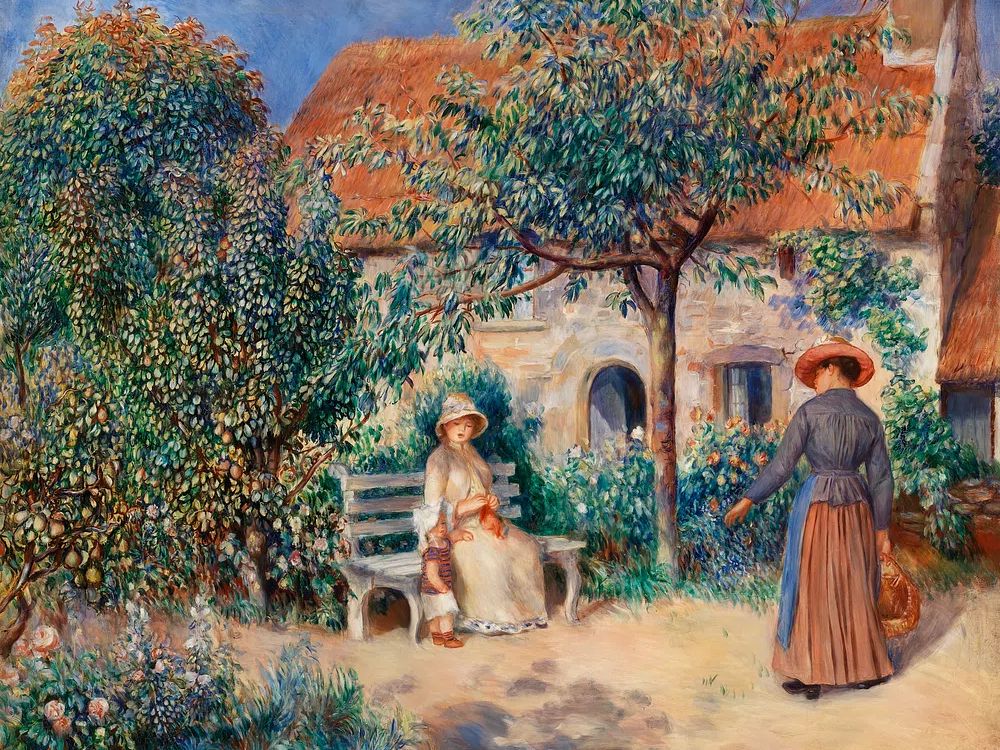 Garden Scene with Women — Fine Art Print. poster detail