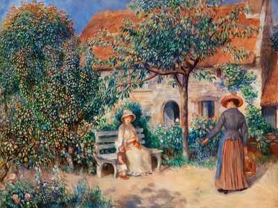 Garden Scene with Women — Fine Art Print. poster print