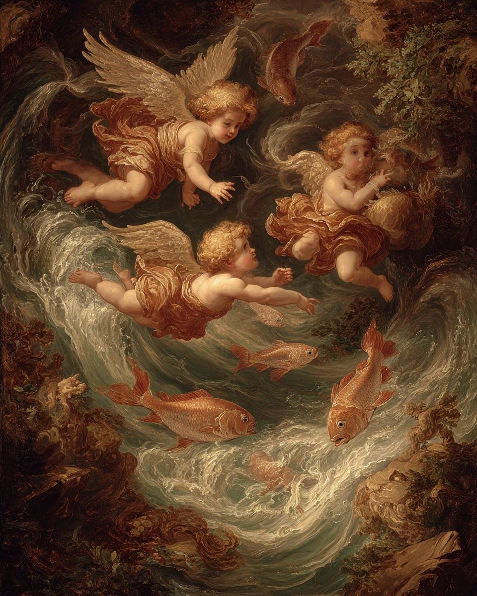 Angels in the Waves — Fine Art Print. poster detail