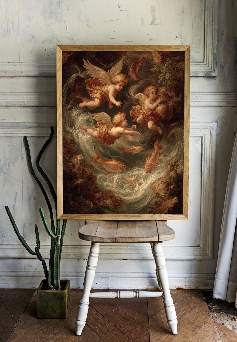 Angels in the Waves — Fine Art Print. — room view 1