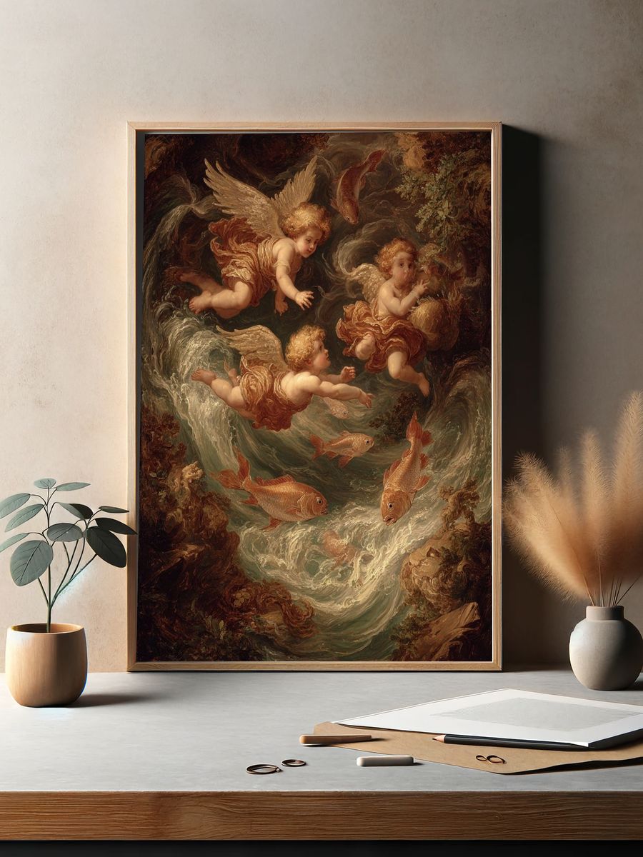 Angels in the Waves — Fine Art Print. — room view 2