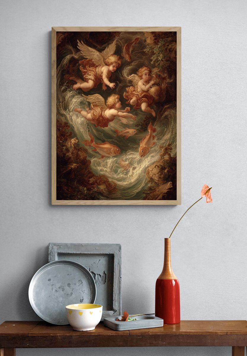 Angels in the Waves — Fine Art Print. — room view 3