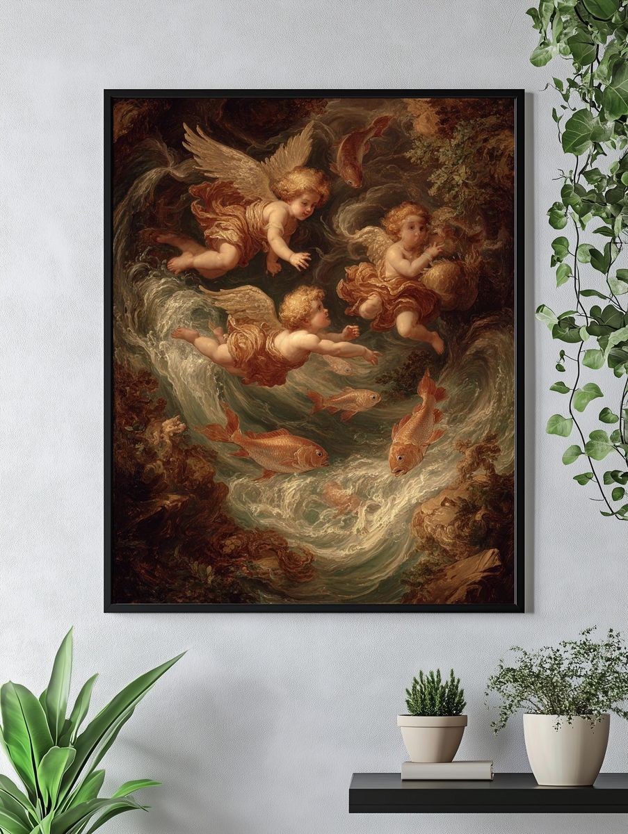 Angels in the Waves — Fine Art Print. — room view 4