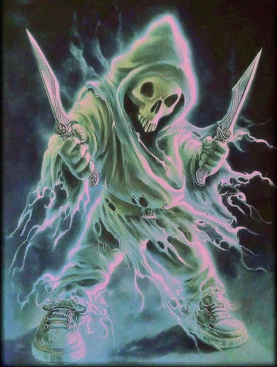 Ghostly Grim Reaper — Fantasy Art Print. poster detail