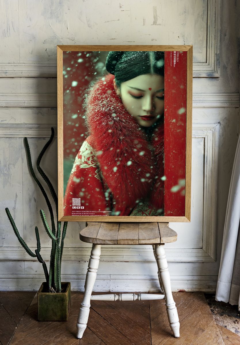Snowy Elegance — Fine Art Print. — room view 1