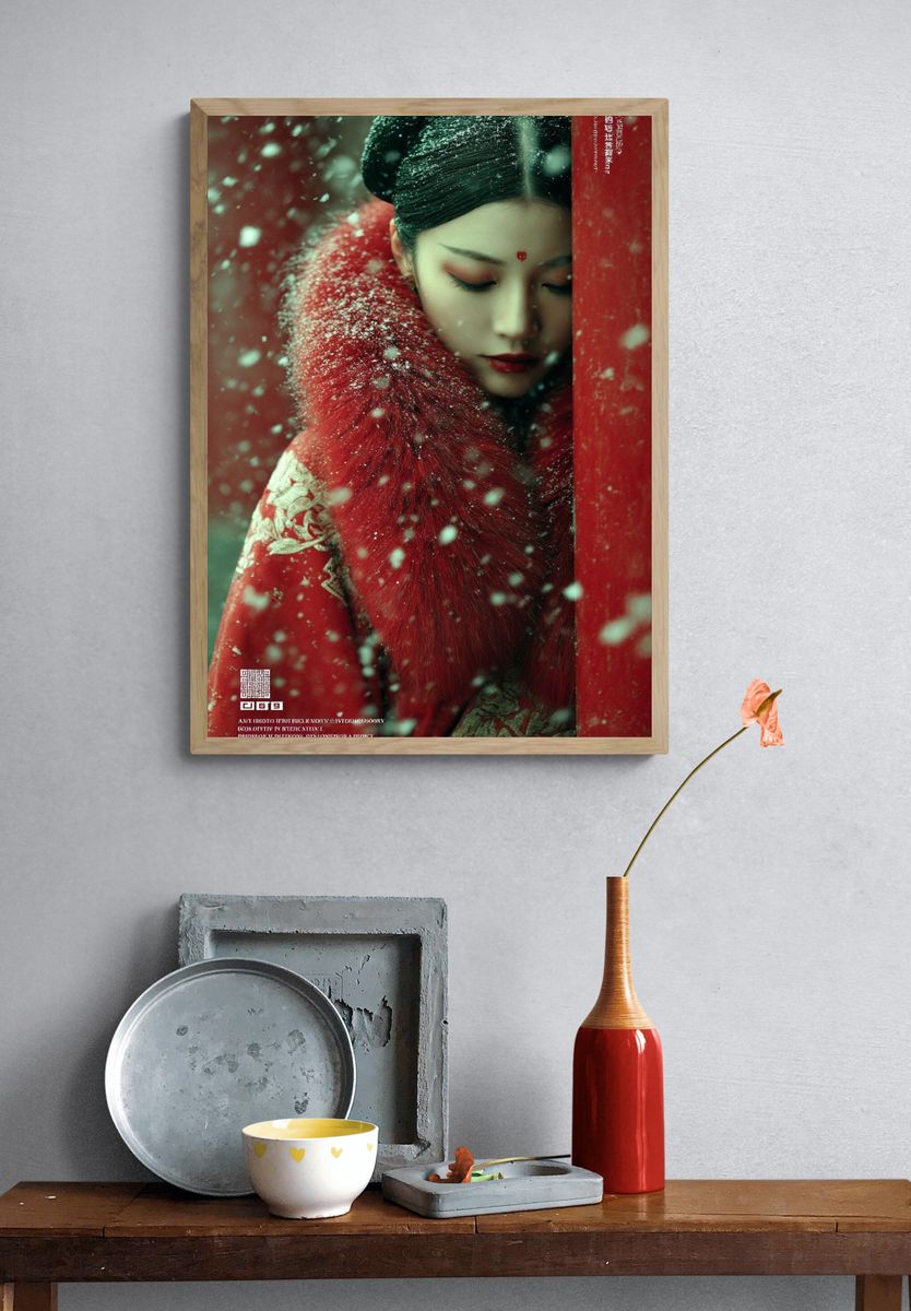 Snowy Elegance — Fine Art Print. — room view 3