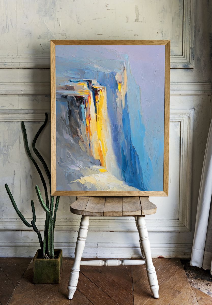 Abstract Cliffside Landscape Poster. — room view 1
