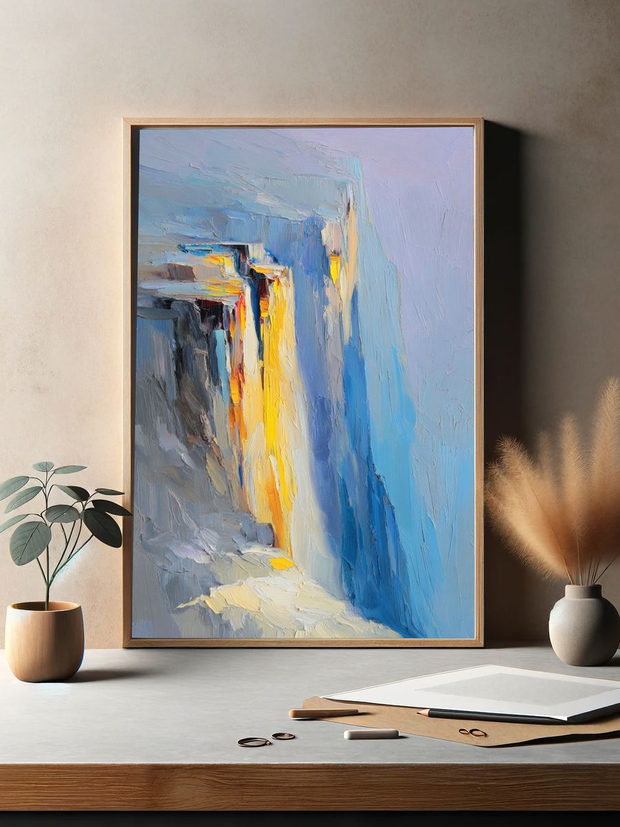 Abstract Cliffside Landscape Poster. — room view 2