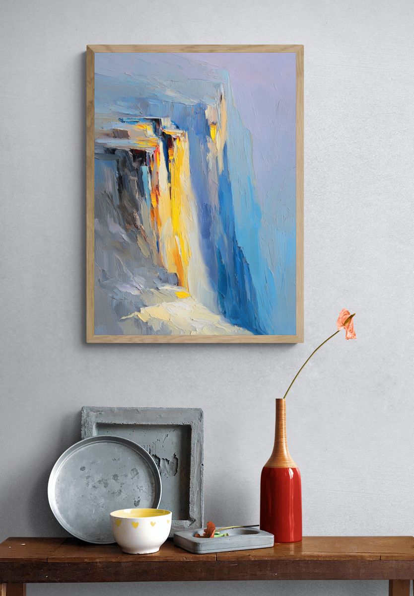 Abstract Cliffside Landscape Poster. — room view 3