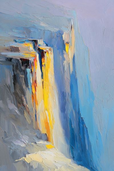 Abstract Cliffside Landscape Poster. poster