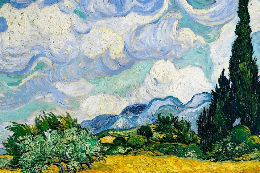 Cypress Trees and Sky — Fine Art Print. poster — fine-art art