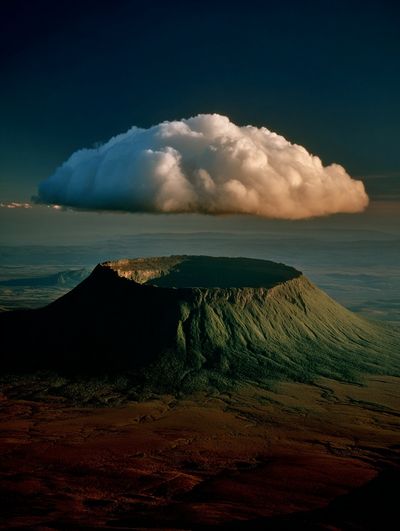 Majestic Volcano with Cloud — Fine Art Print. poster