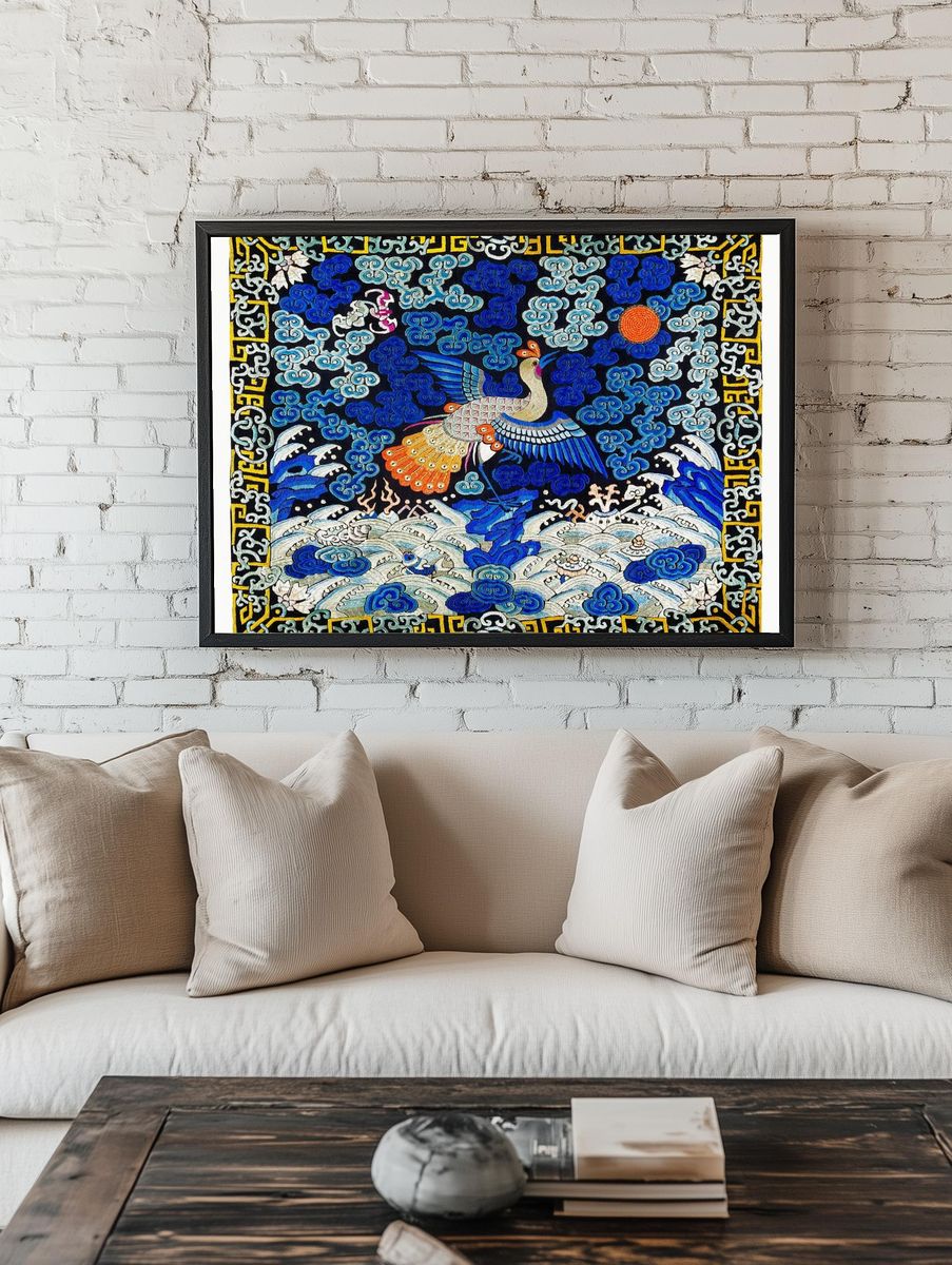 Phoenix in Clouds — Asian Art Print. — room view 1