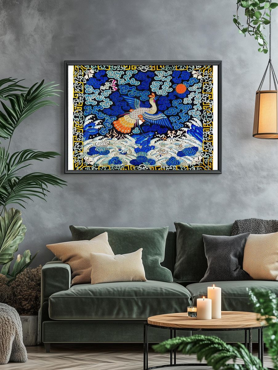 Phoenix in Clouds — Asian Art Print. — room view 4