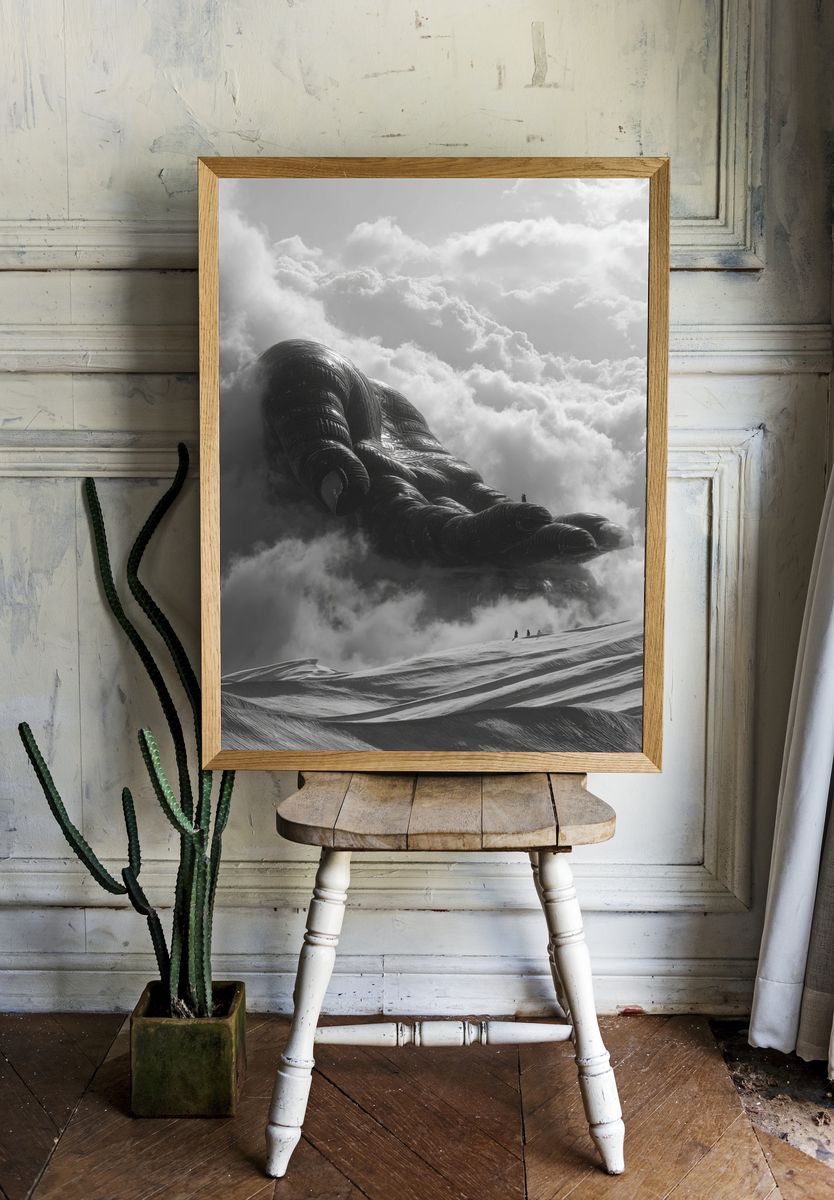 Giant Hand in Clouds — Fine Art Print. — room view 1