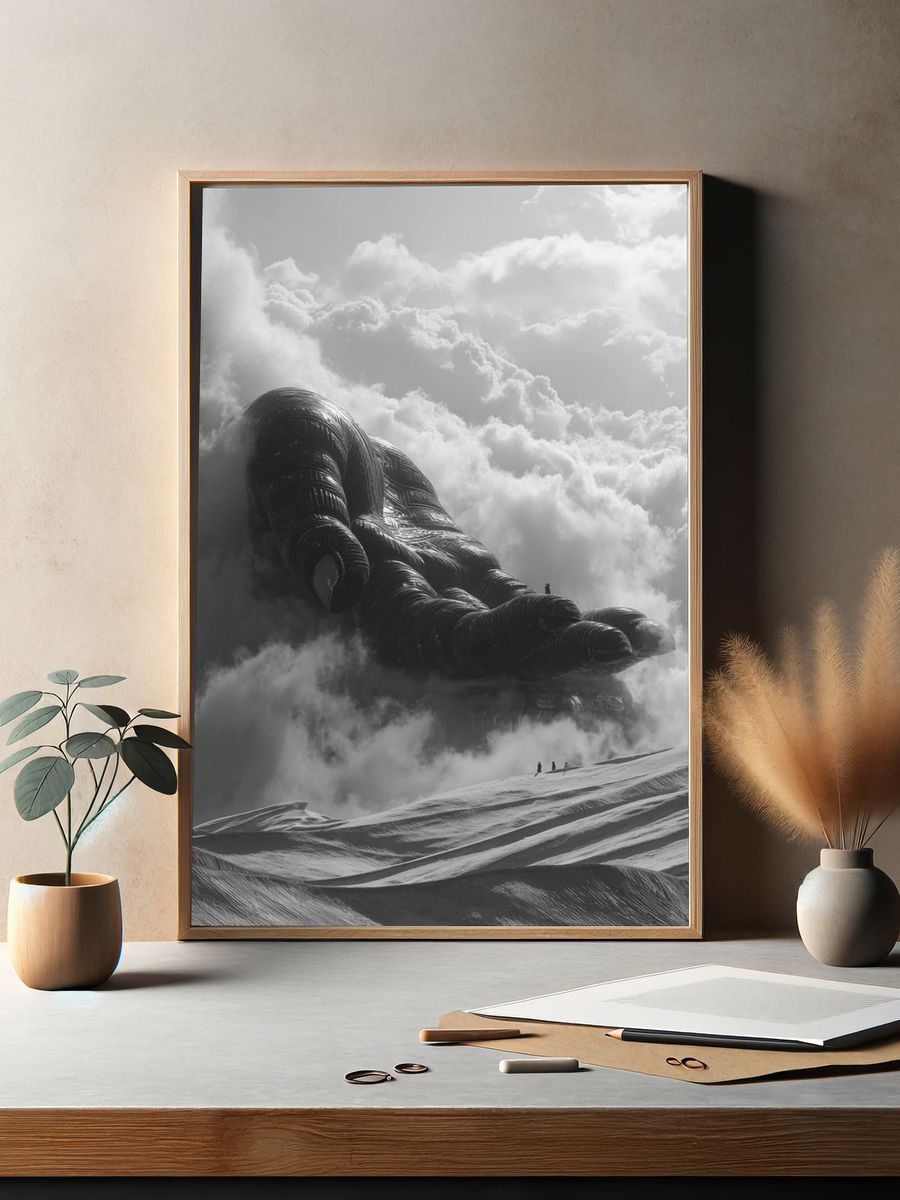 Giant Hand in Clouds — Fine Art Print. — room view 2