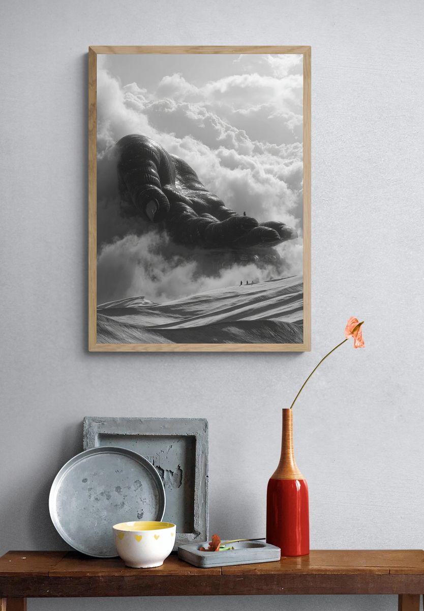 Giant Hand in Clouds — Fine Art Print. — room view 3