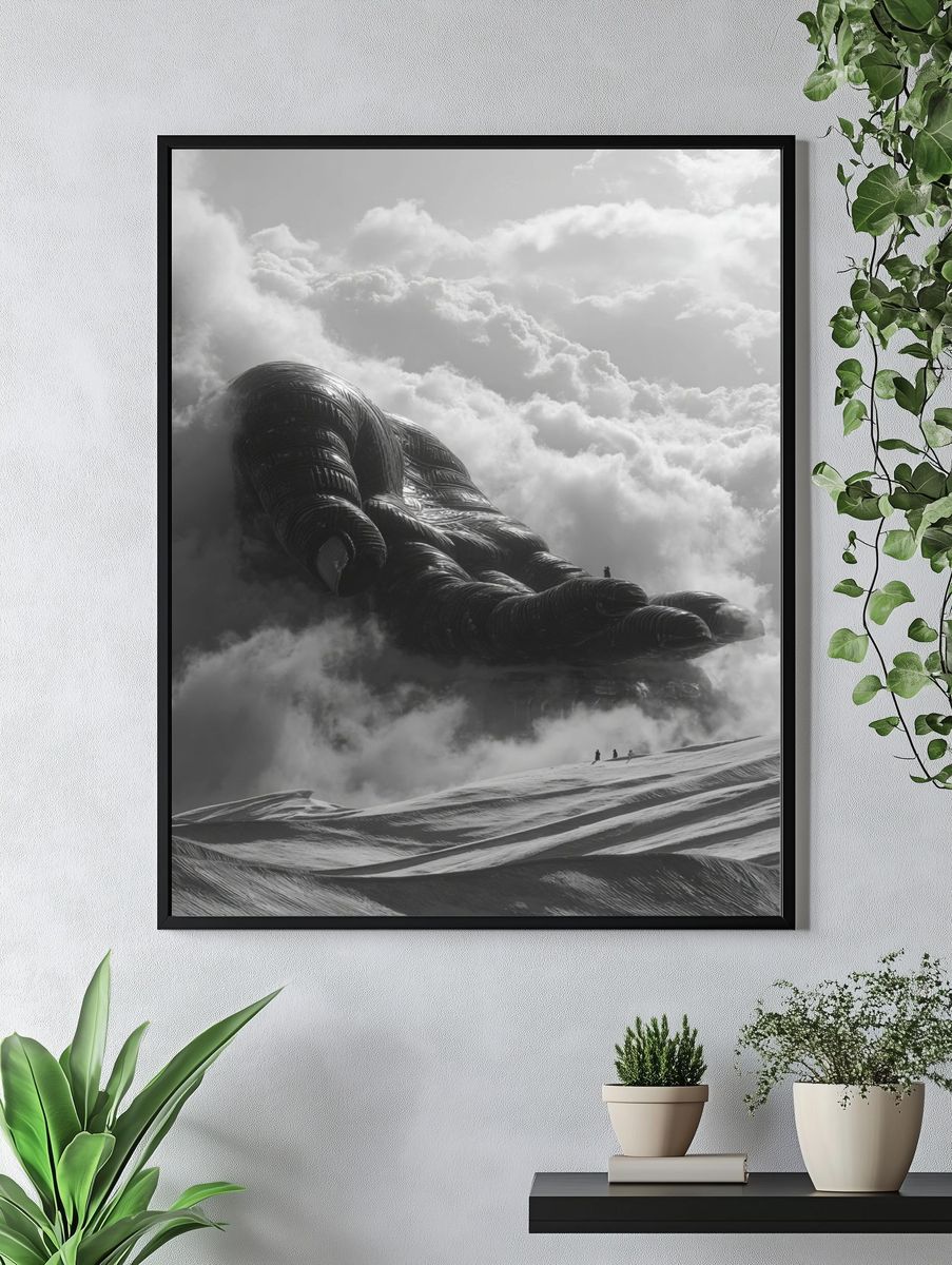 Giant Hand in Clouds — Fine Art Print. — room view 4
