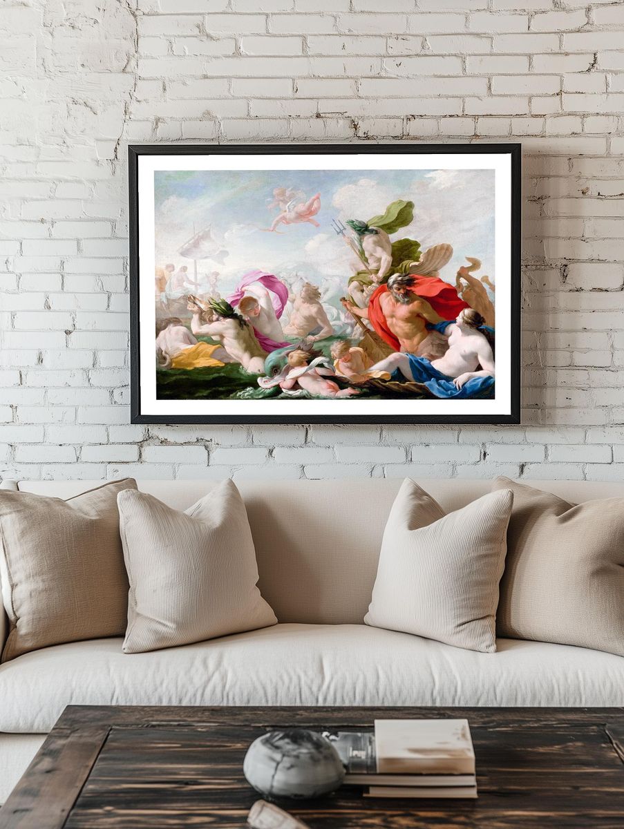 Mythological Seascape Baroque Print. — room view 1