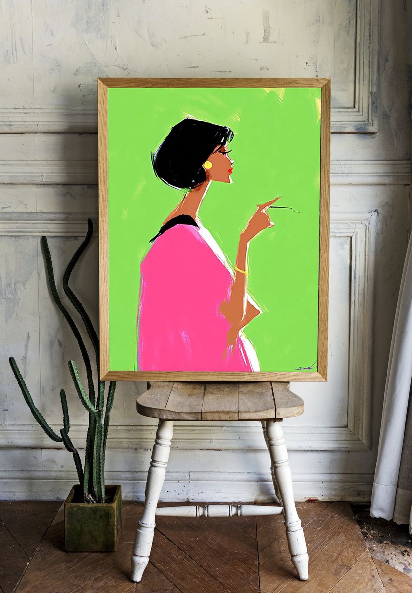 Pop Art Woman Profile Poster. — room view 1