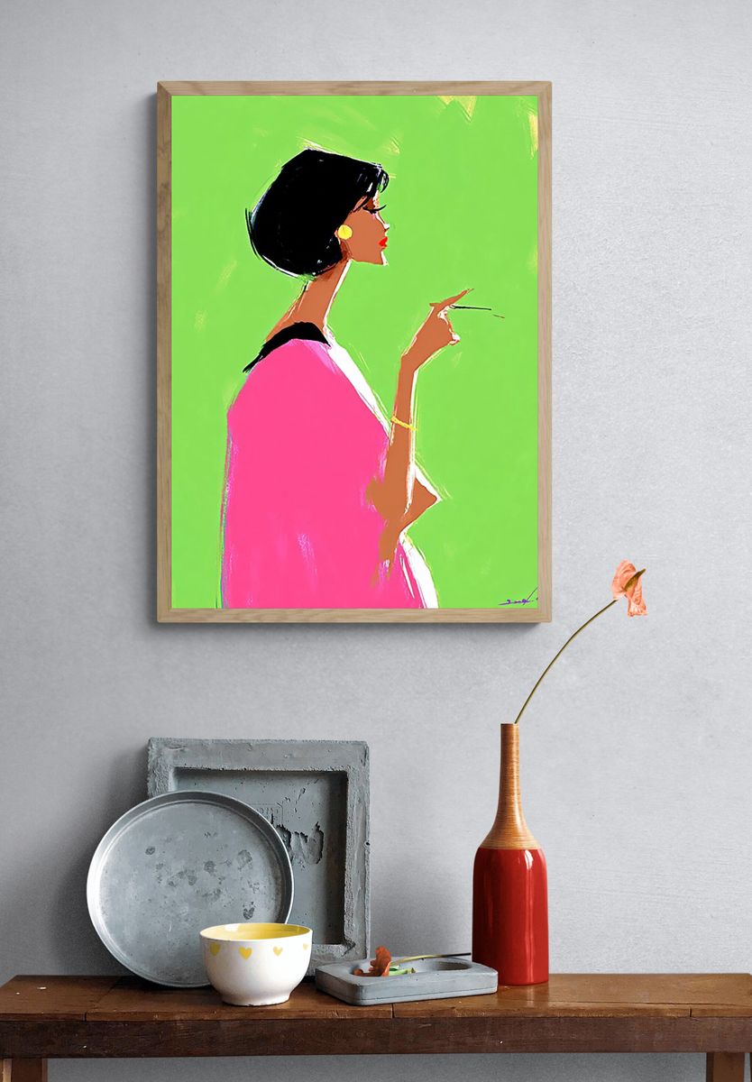 Pop Art Woman Profile Poster. — room view 3