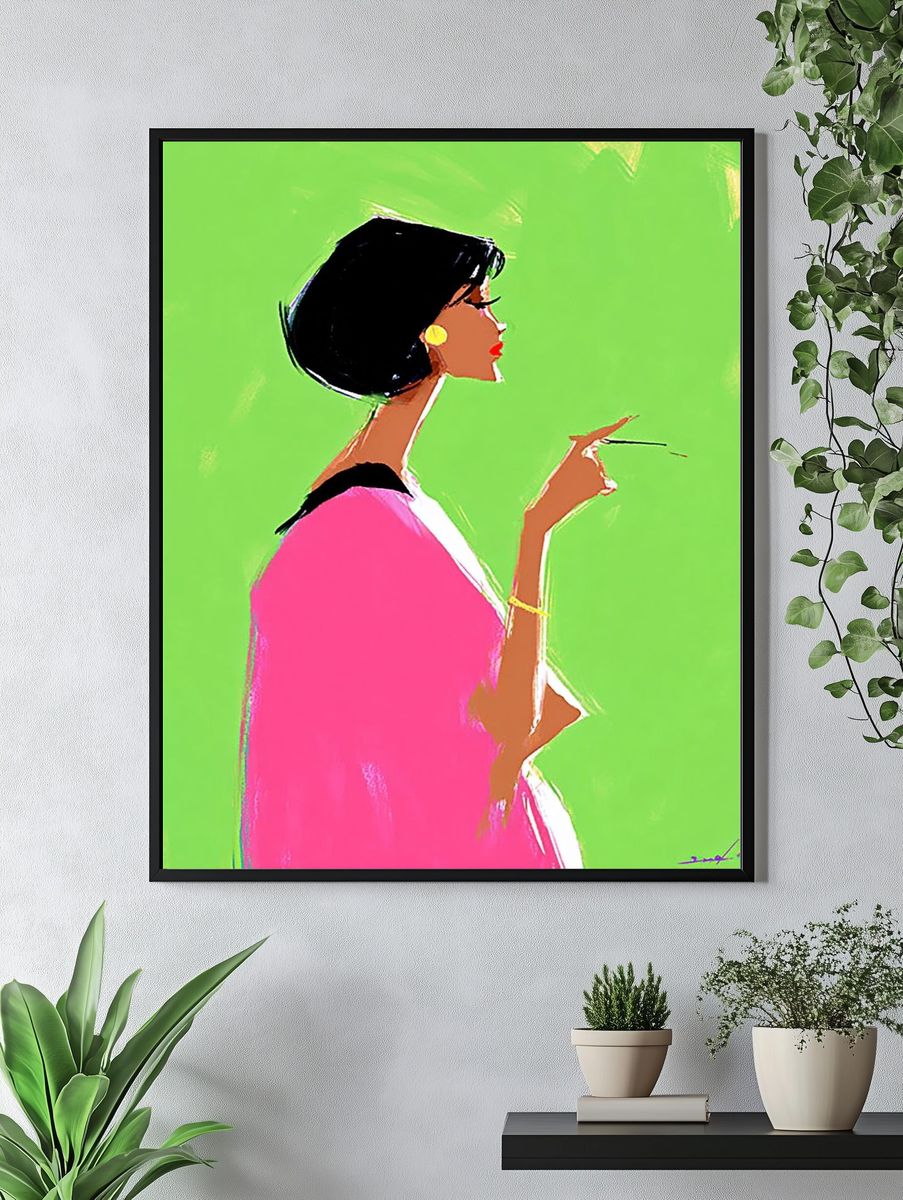 Pop Art Woman Profile Poster. — room view 4