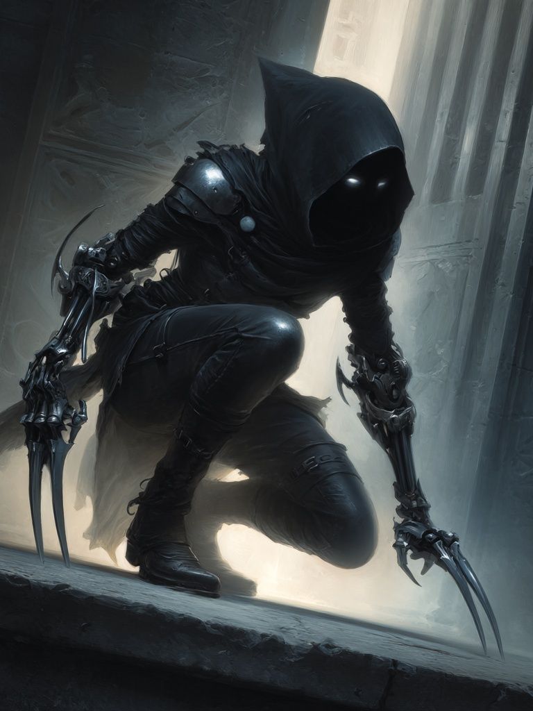 Mysterious Assassin — Fantasy Art Print. poster — fine-art art