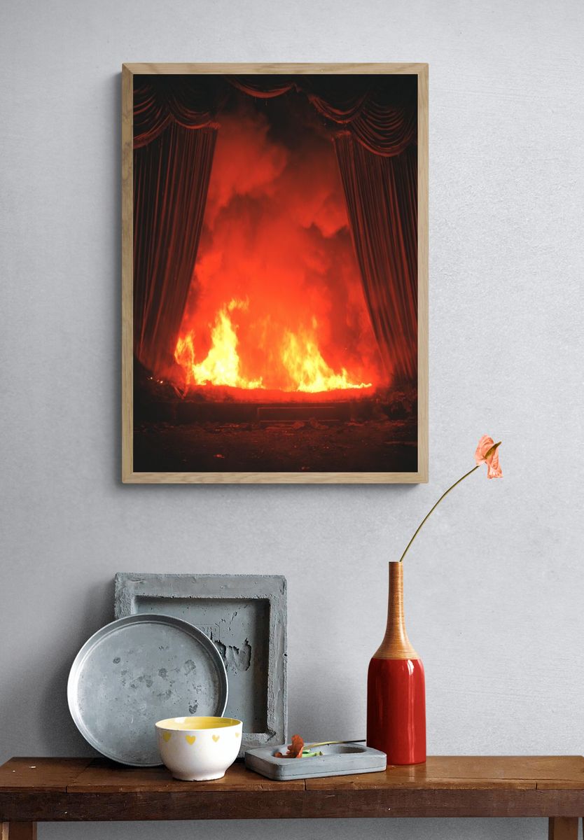 Theatrical Fire — Fine Art Print. — room view 3