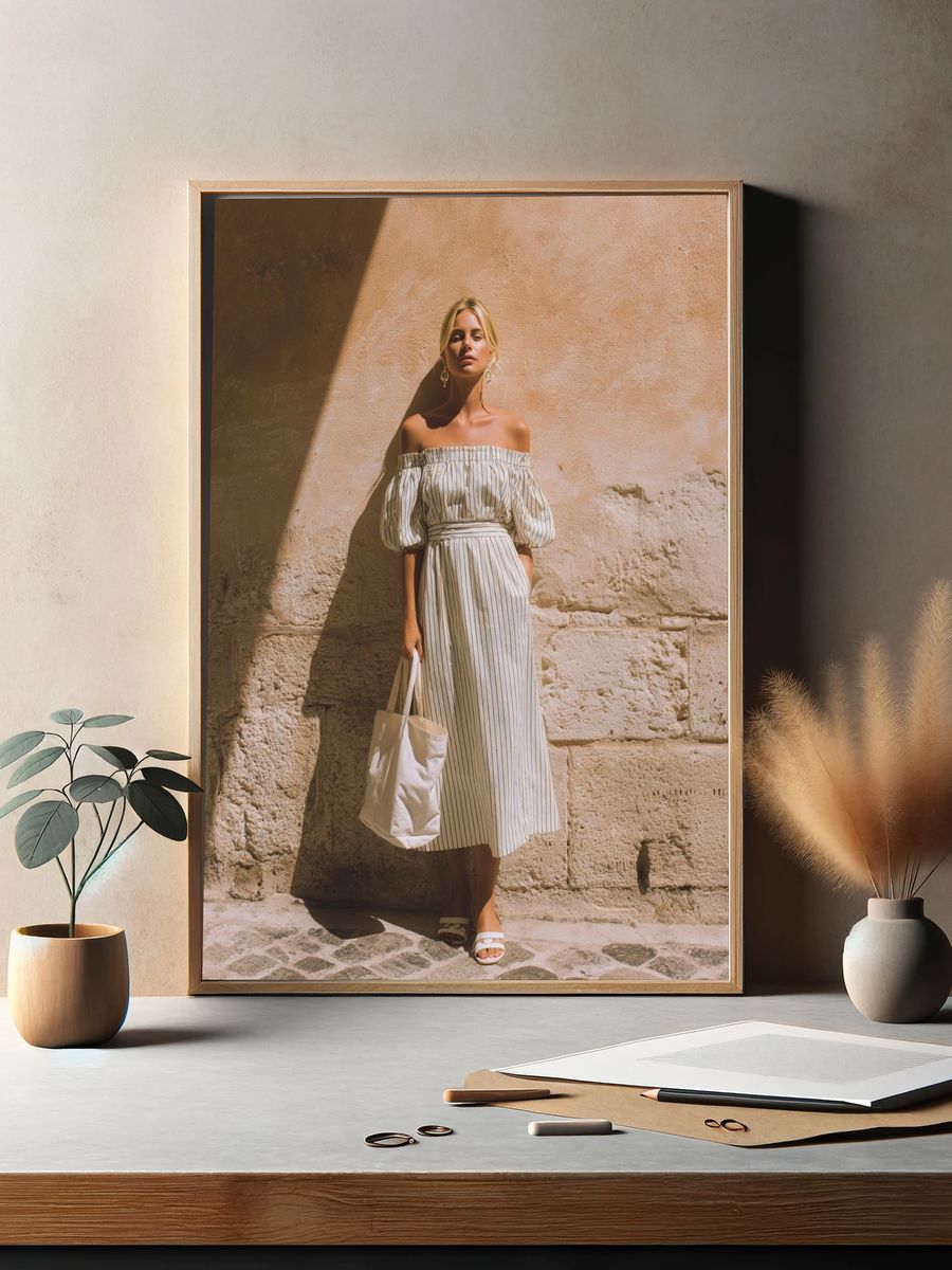 Sunlit Fashion Portrait Print. — room view 2