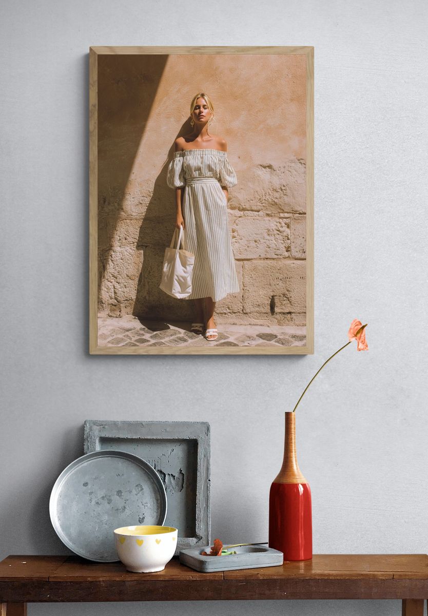 Sunlit Fashion Portrait Print. — room view 3