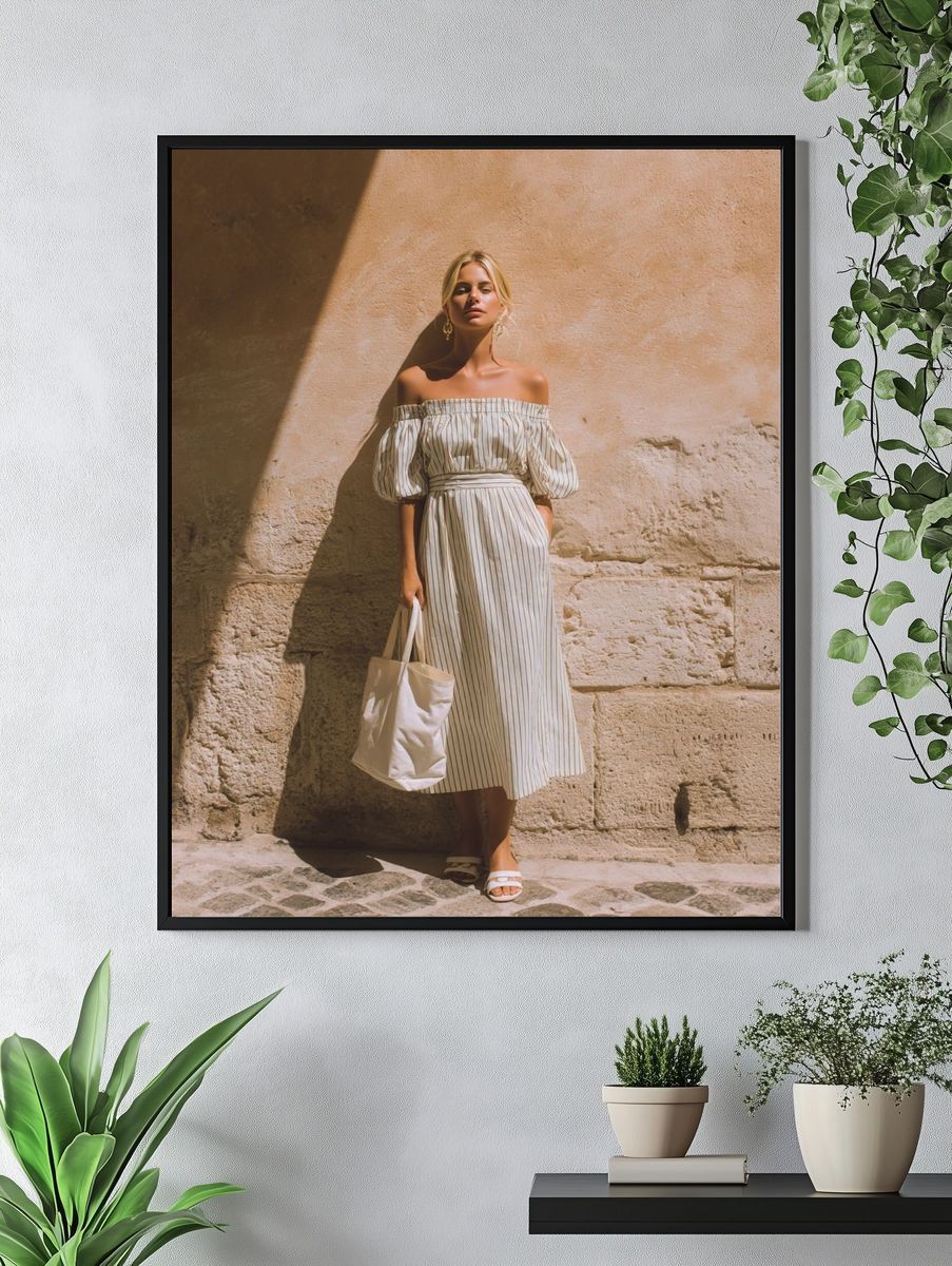 Sunlit Fashion Portrait Print. — room view 4