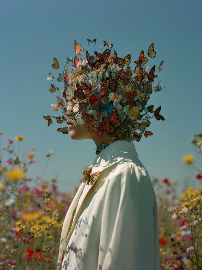 Butterfly Bloom Portrait Print. poster detail