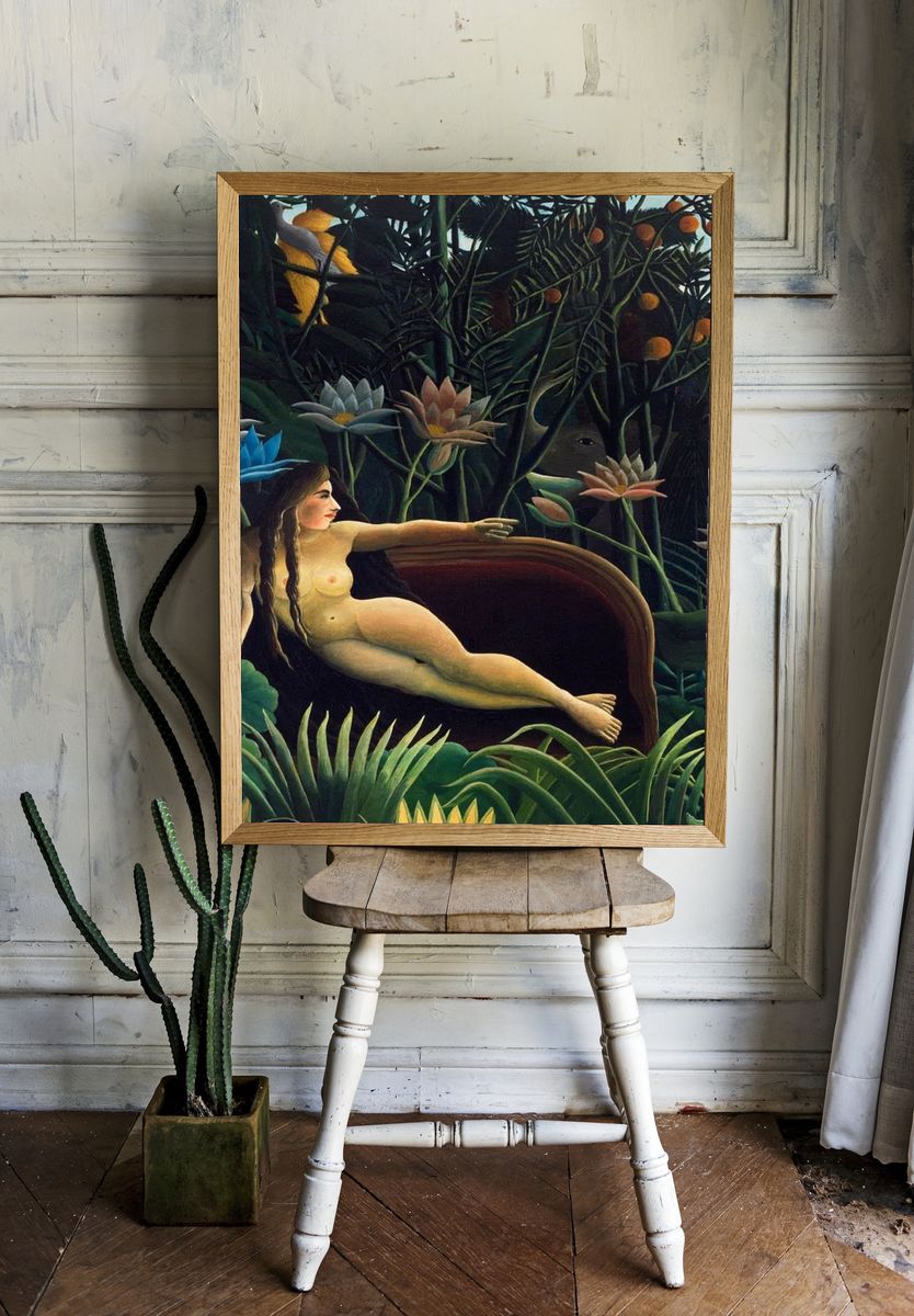 Nude Woman in Tropical Garden — Fine Art Print. — room view 1