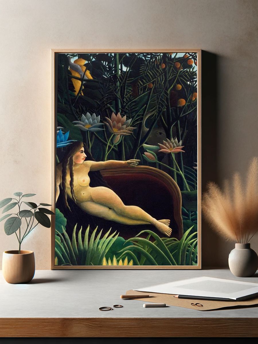 Nude Woman in Tropical Garden — Fine Art Print. — room view 2