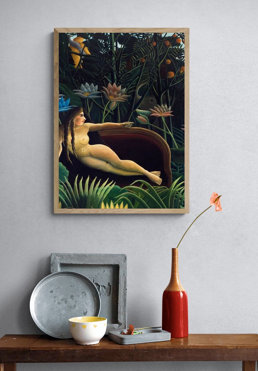 Nude Woman in Tropical Garden — Fine Art Print. — room view 3