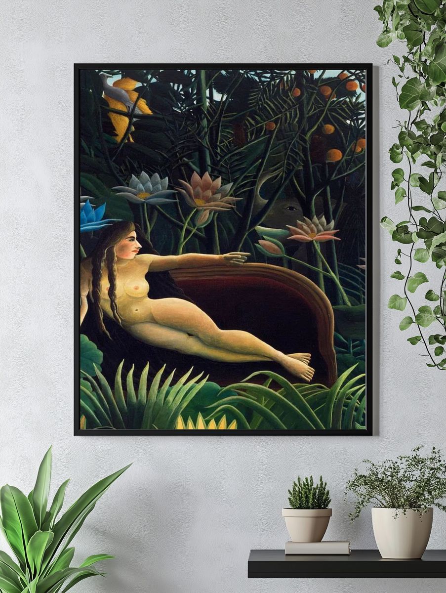 Nude Woman in Tropical Garden — Fine Art Print. — room view 4